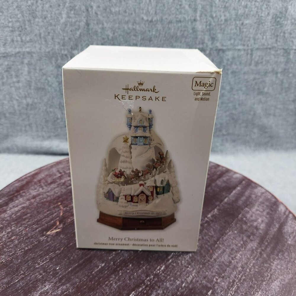 Hallmark Keepsake Merry Christmas To All Magic Musical Animated Ornament With Li